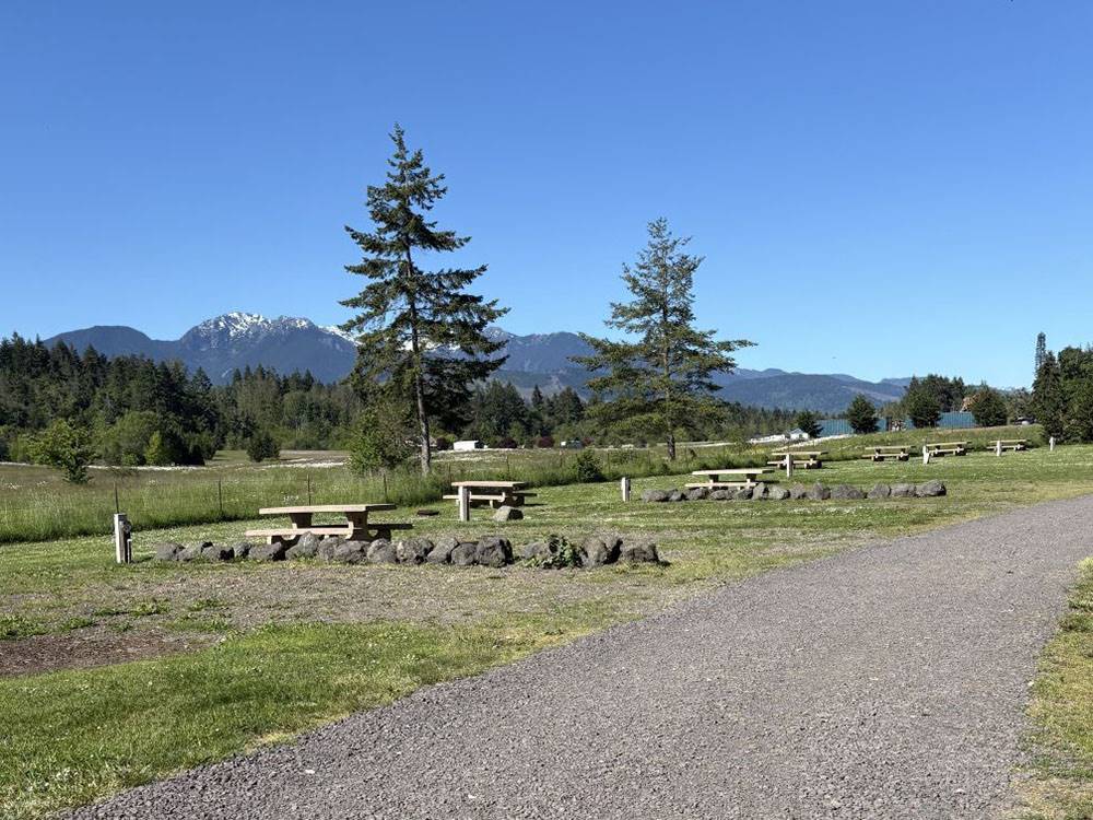 Gravel road by the sites