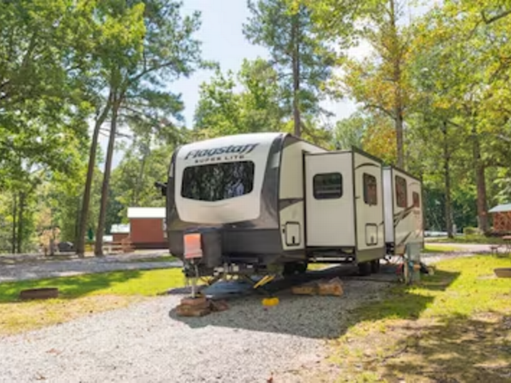 Trailer on gravel site