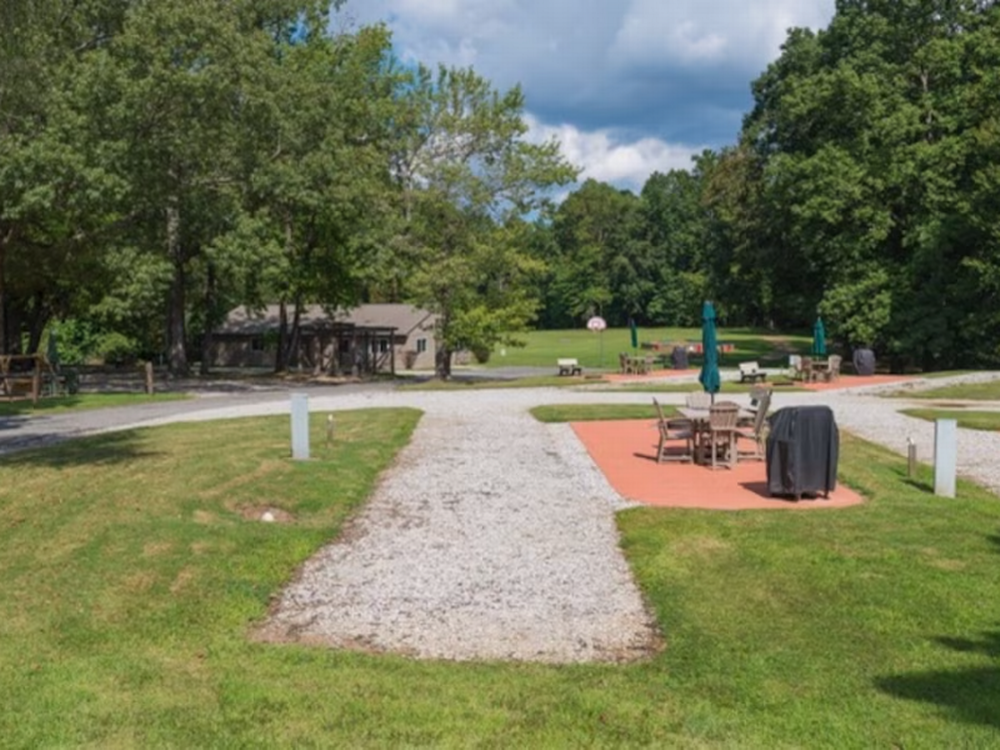 Gravel site with a table