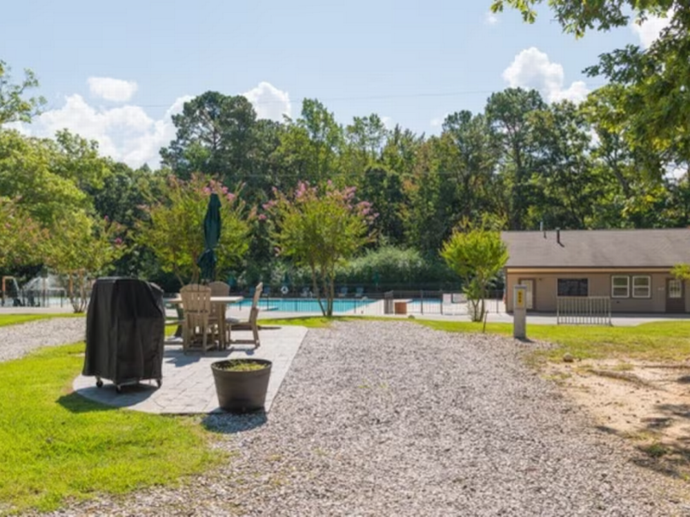 Pool in the background