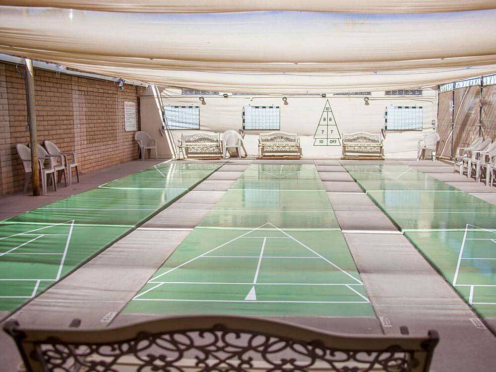 Indoor shuffleboard courts at ENCORE SUNI SANDS