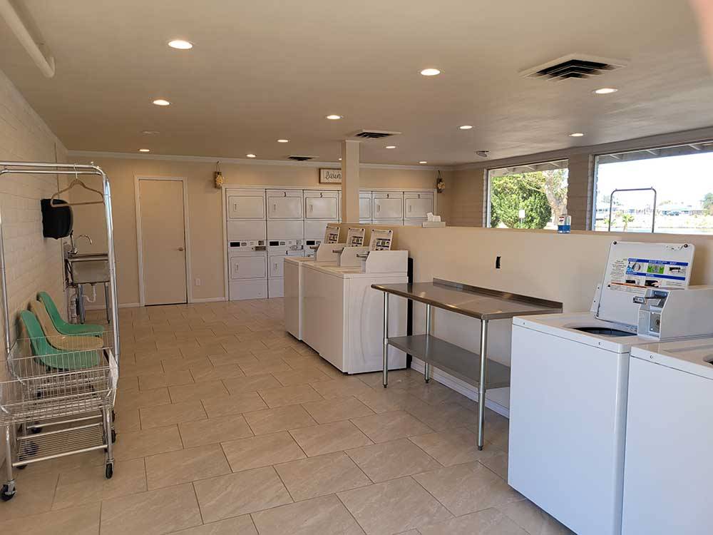 The inside of the clean laundry room at NEEDLES MARINA RESORT
