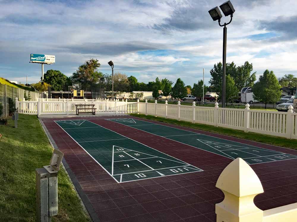 The shuffleboard courts at CENTURY RV PARK & CAMPGROUND