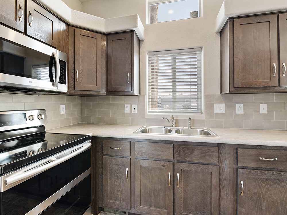 Inside the prefabricated home for sale at MESA SUNSET RV RESORT