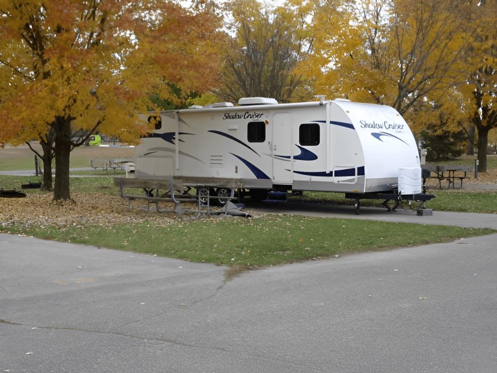 RV parked at Camp Dearborn