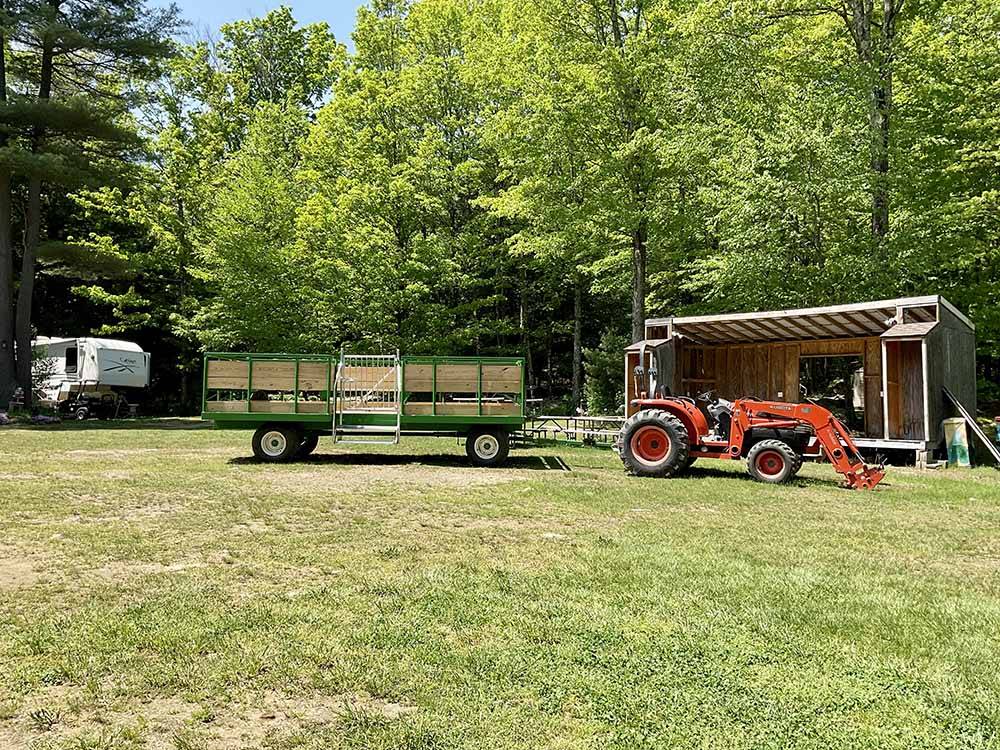 The red tractor ride at MT. GREYLOCK CAMPSITE PARK