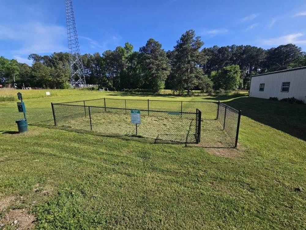 The enclosed dog run at BOBCAT CROSSING RV COMMUNITY