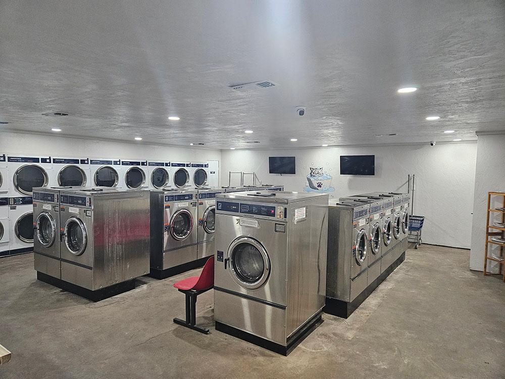 Interior of the large laundry room at BOBCAT CROSSING RV COMMUNITY