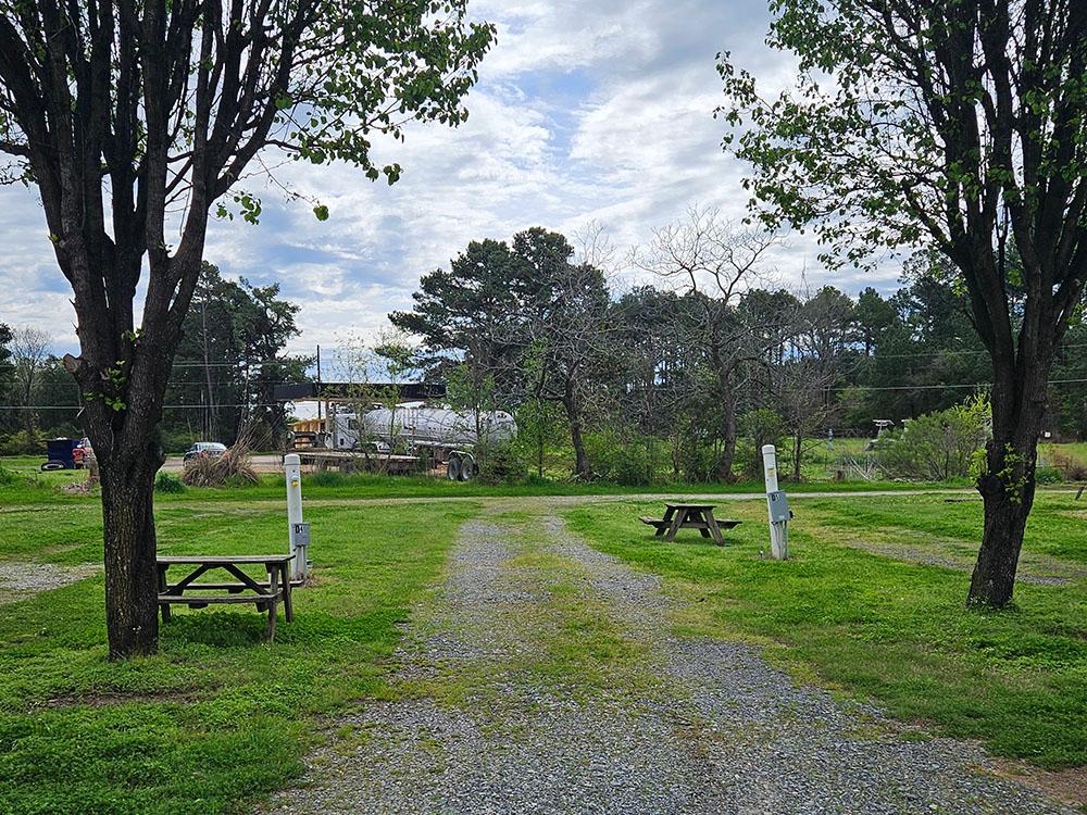 Pull through sites with picnic tables at BOBCAT CROSSING RV COMMUNITY