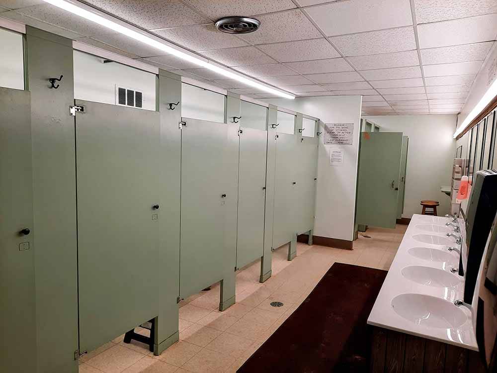 The clean and modern restroom at KALKASKA RV PARK & CAMPGROUND