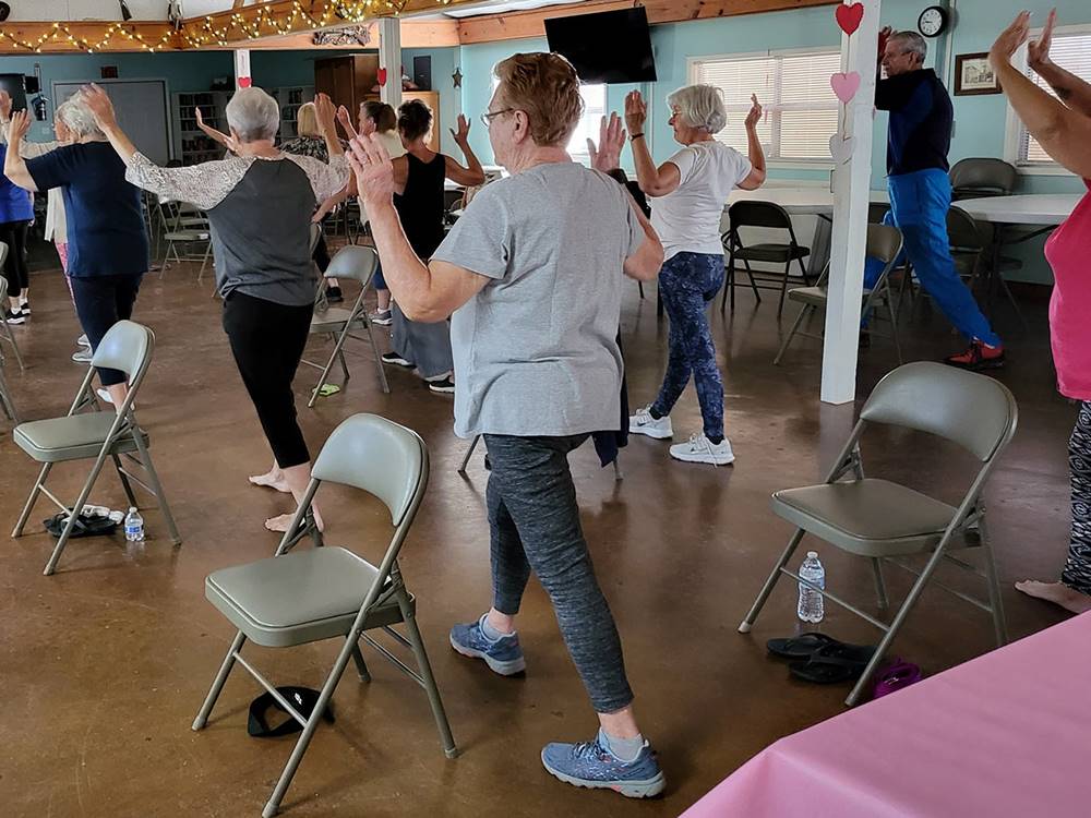 Exercise class at Seven Oaks Resort