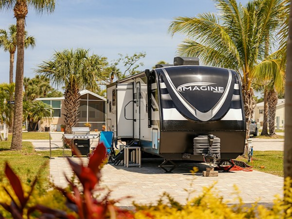 Concrete pads at Rainbow Village Zephyrhills Sun RV