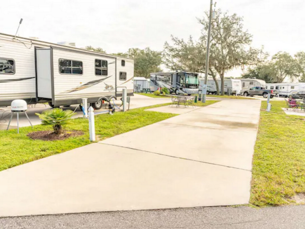 Concrete pads at Kissimmee South Sun RV Communities