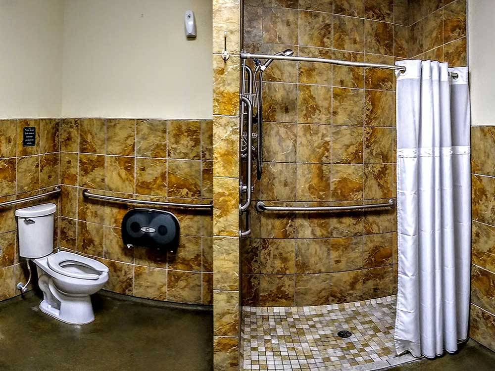 Interior of restroom facilities at FERNBROOK PARK