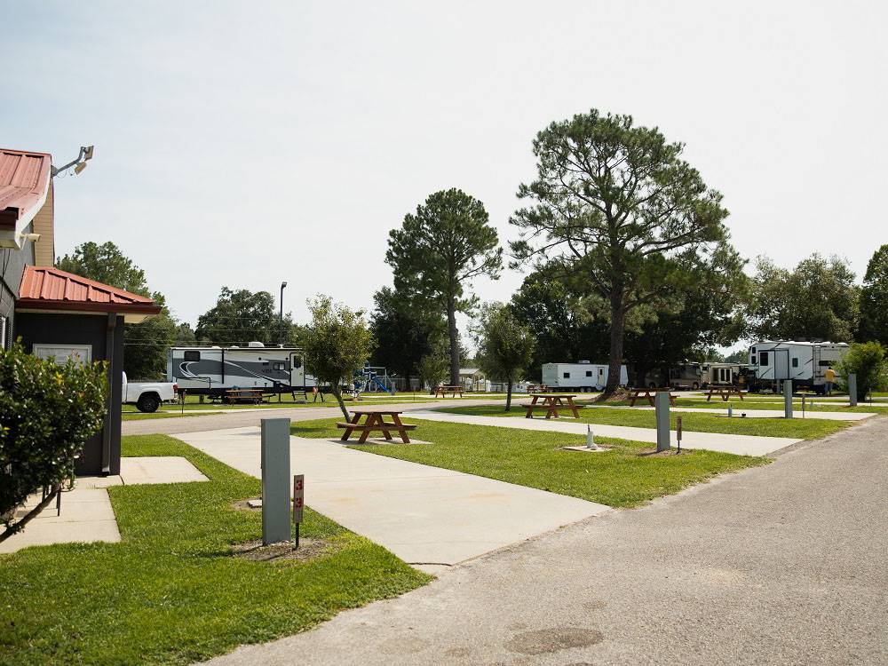 Paved sites with picnic tables at Bayberry RV Park