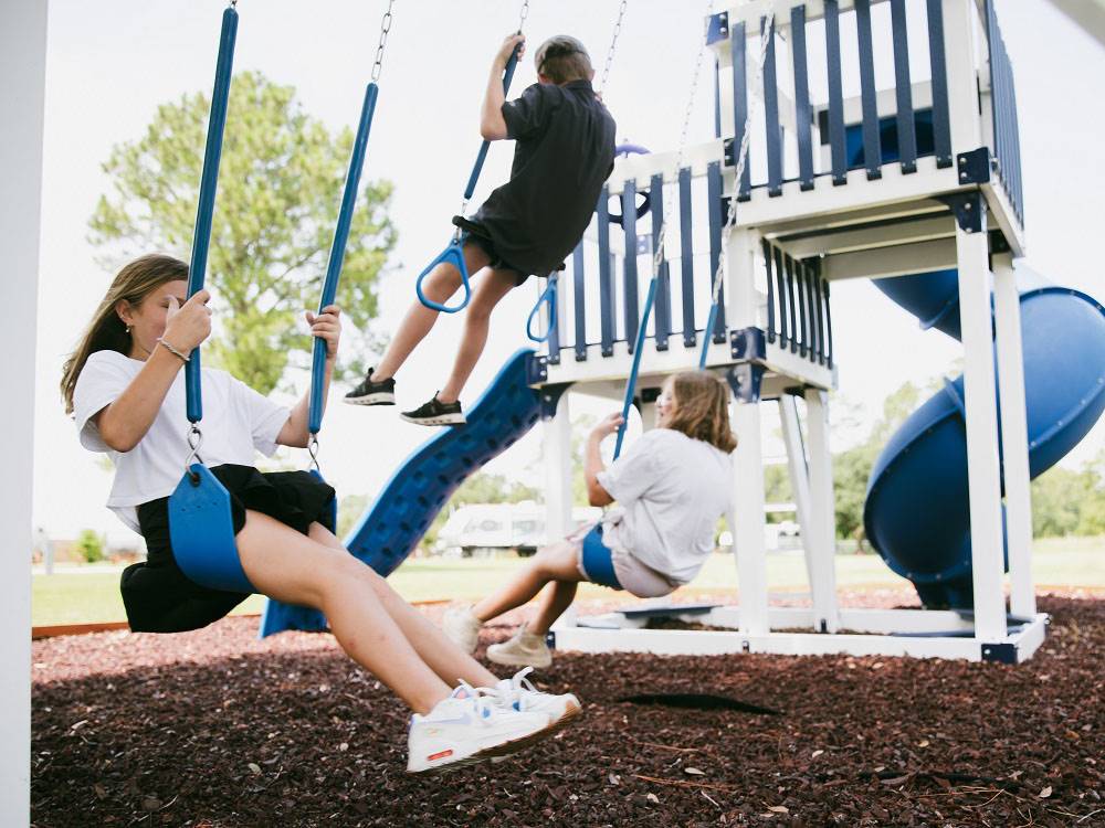 Children at the playground at Bayberry RV Park