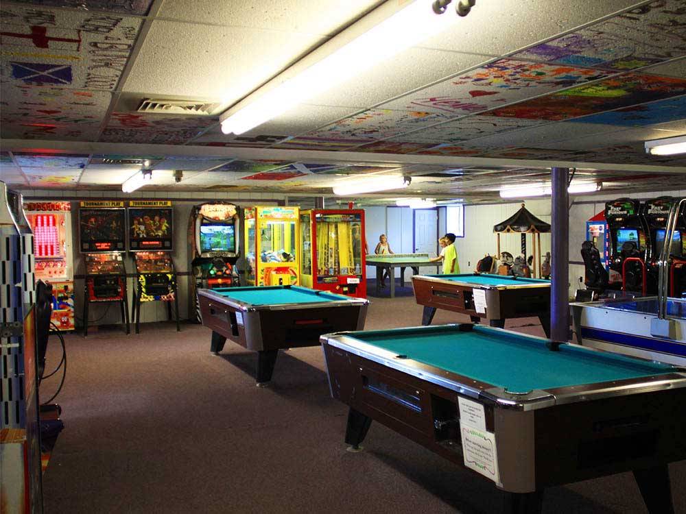 Pool tables in the game room at THOUSAND TRAILS CIRCLE M