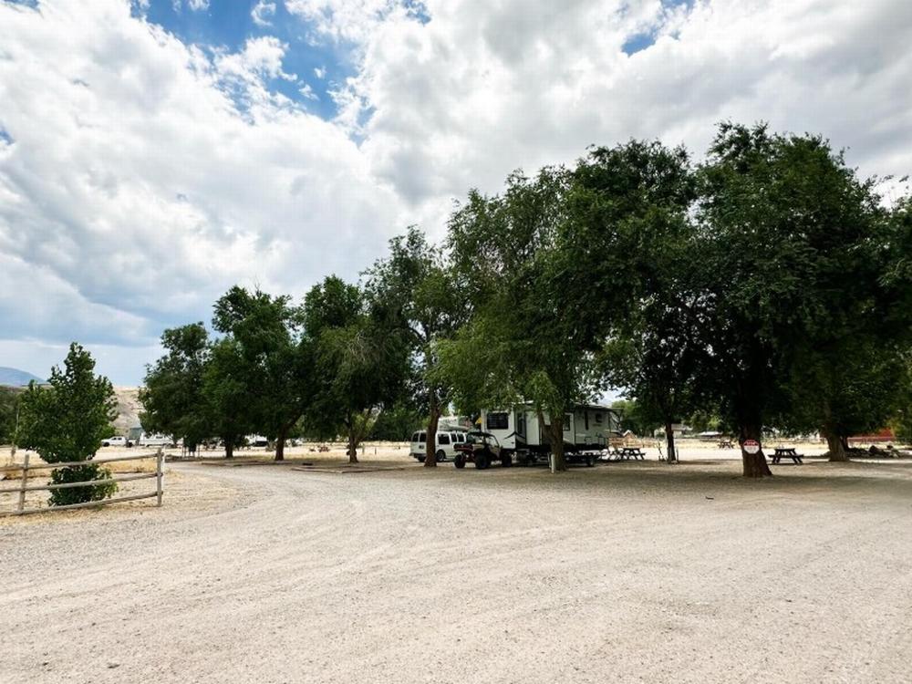 Parked trailer at site Flying U Country Store, RV Park & Campground
