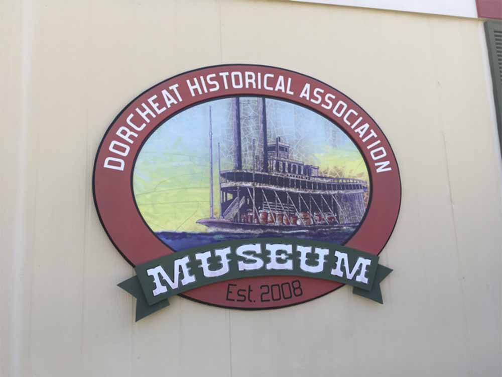 The sign to the Dorcheat Historical Association Museum at CINNAMON CREEK RV PARK