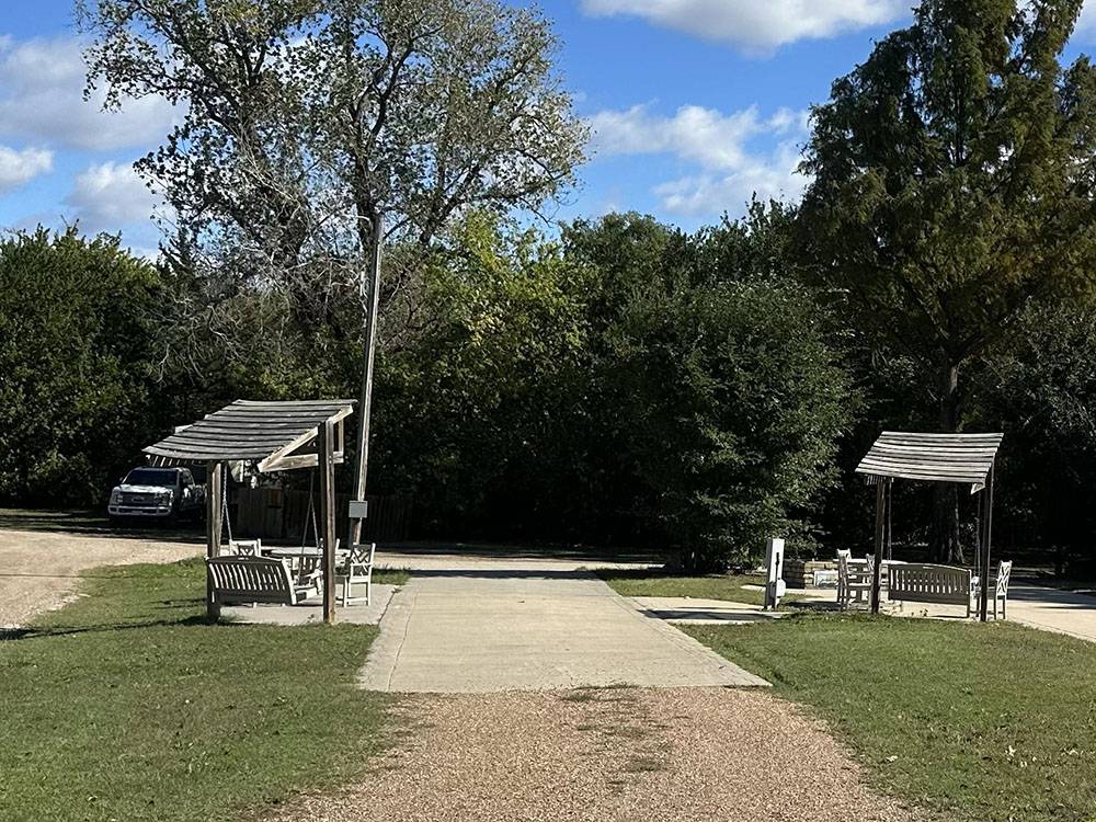 Swinging chairs at a site