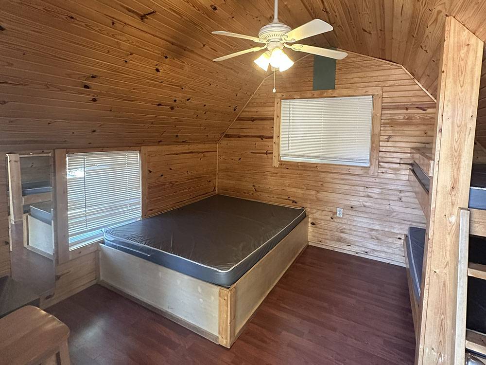 The sleeping area in a rental