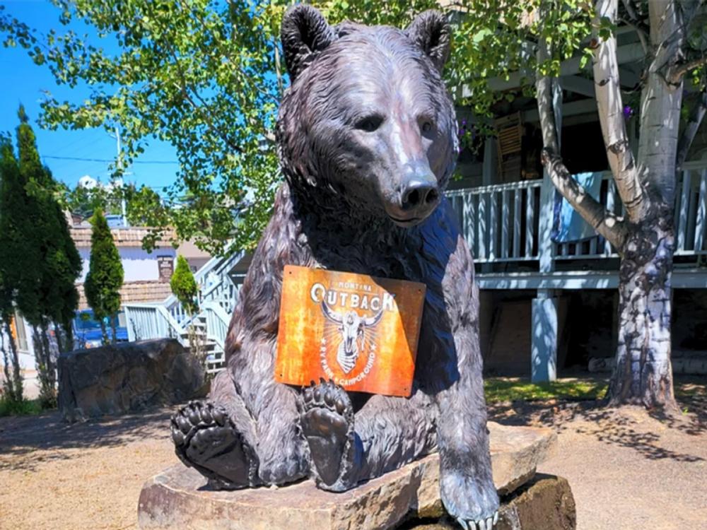 Park bear sign at Outback Montana RV Park & Campground