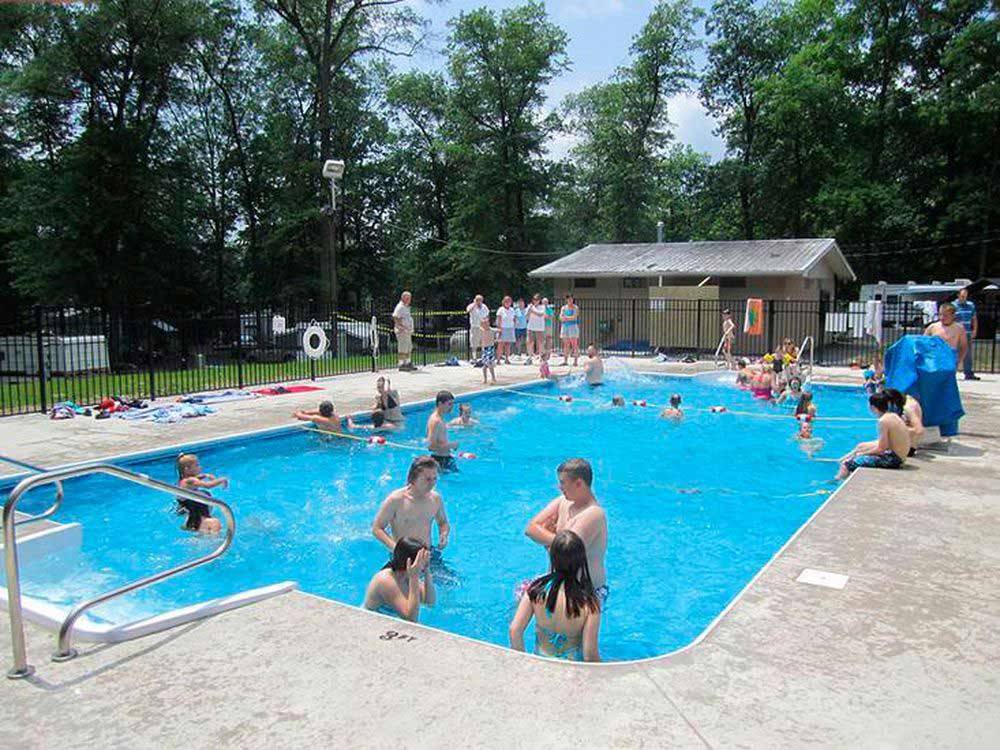 People swimming in pool at WATERSIDE CAMPGROUND & RV PARK