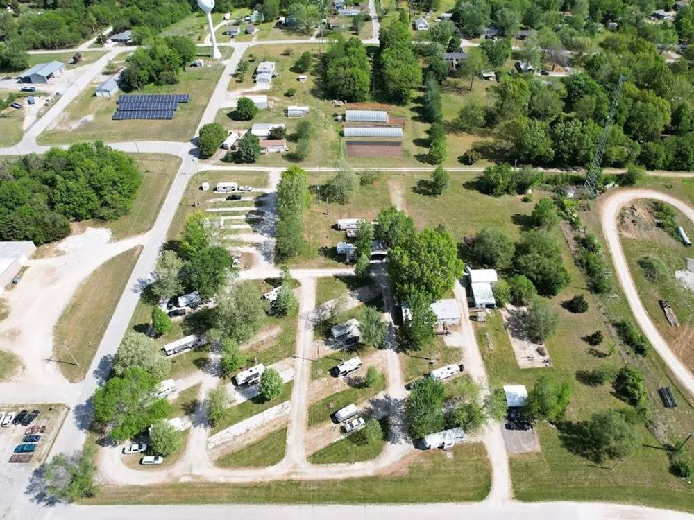 Aerial view of the RV sites