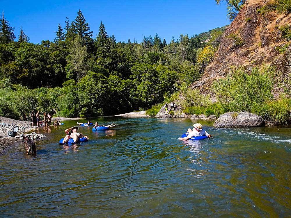People floating down the river at THOUSAND TRAILS RUSSIAN RIVER