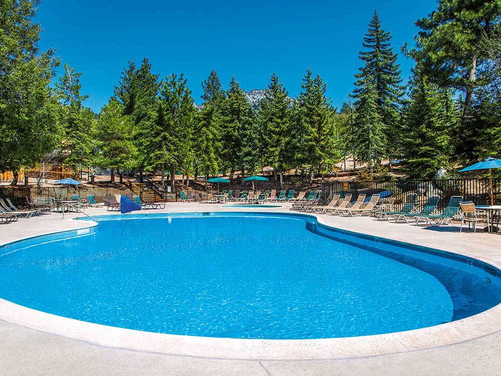 Swimming pool with outdoor seating at THOUSAND TRAILS IDYLLWILD