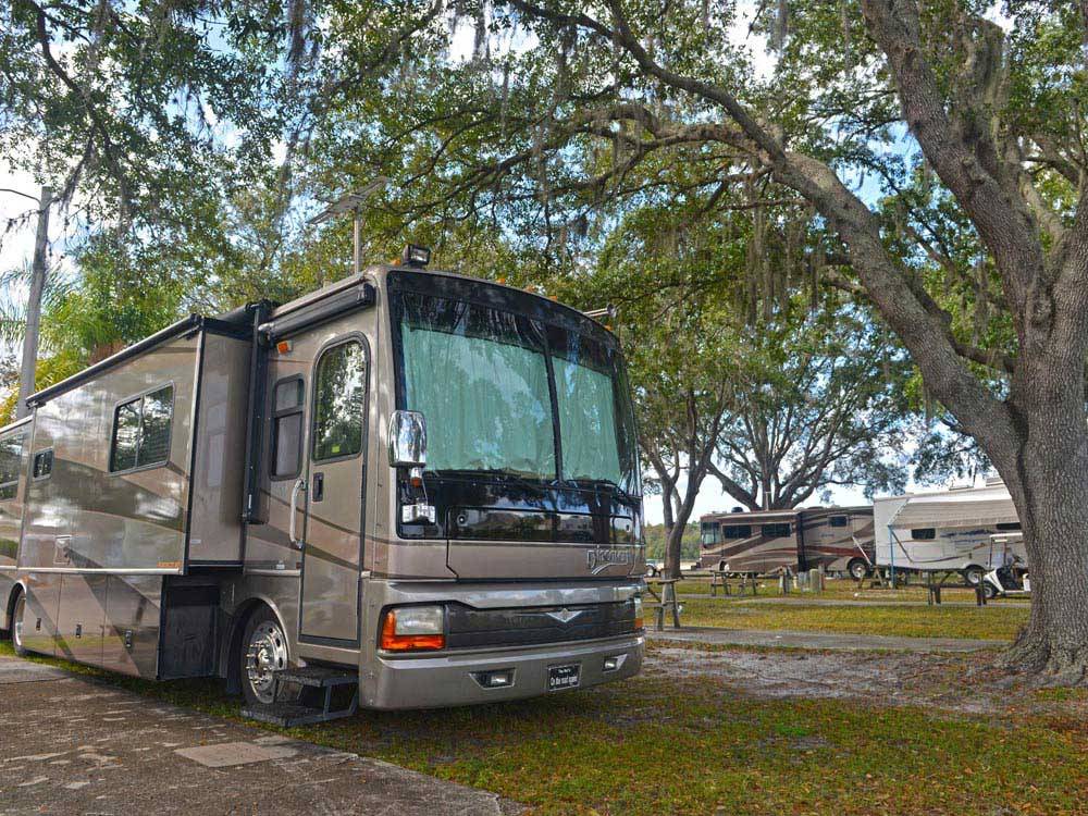 RVs and trailers at campground at ENCORE SILVER DOLLAR