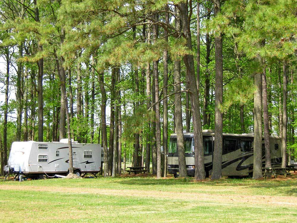 Trailers and RVs camping at THOUSAND TRAILS VIRGINIA LANDING