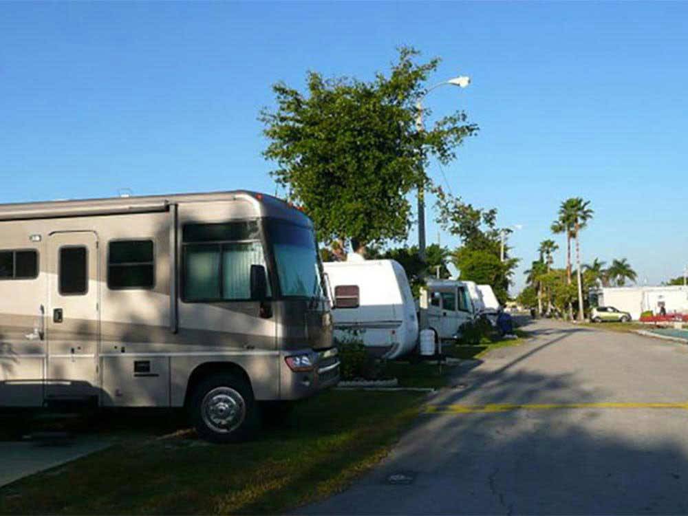 RVs and trailers at campground at BOARDWALK RV RESORT