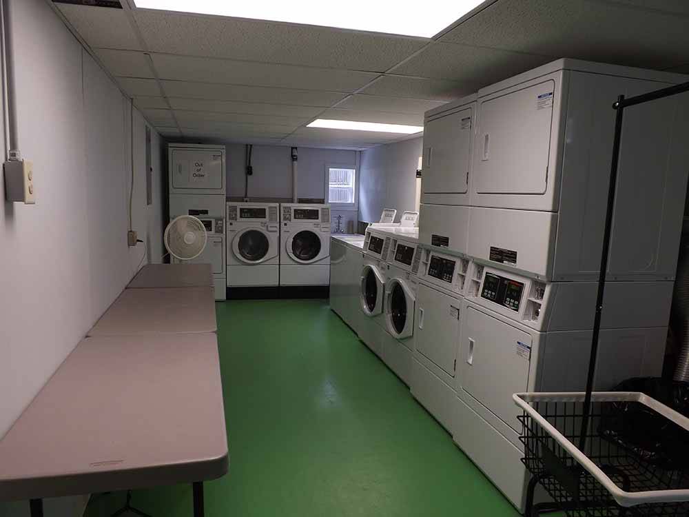 Inside of the clean laundry room at BELLE PARC RV RESORT