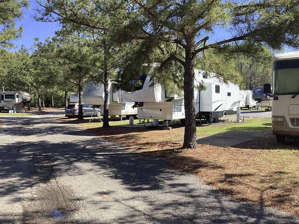 Fifth wheel trailers in RV sites at SOUTHAVEN RV PARK