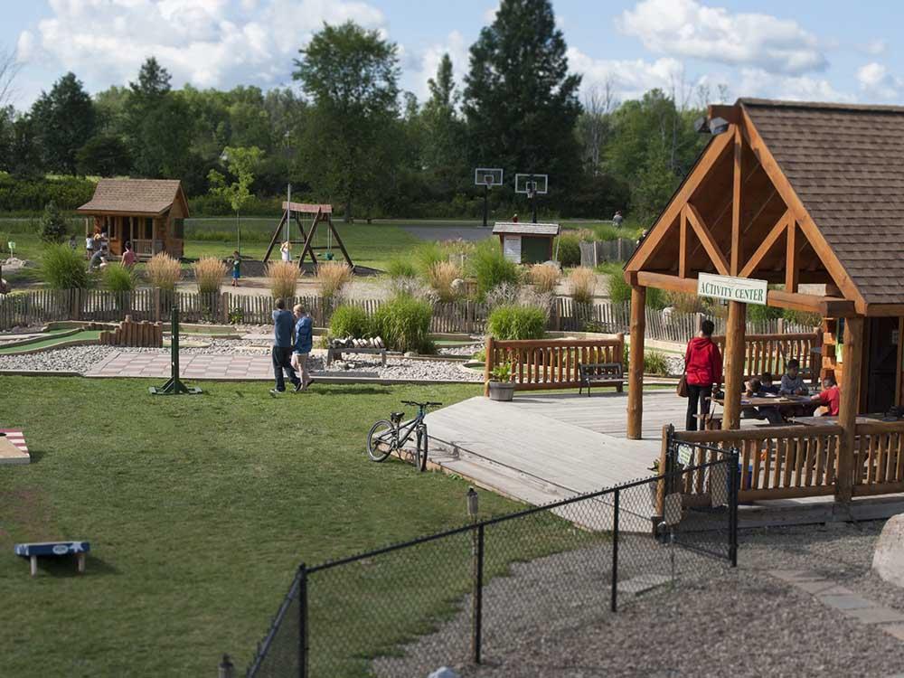 Activity center and playground for kids at BRANCHES OF NIAGARA CAMPGROUND  RESORT