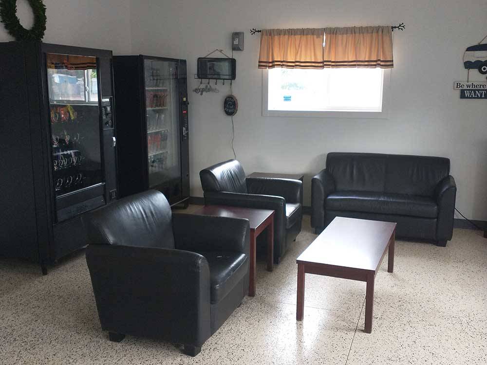 Lounge area with vending machines at TOWER CAMPGROUND