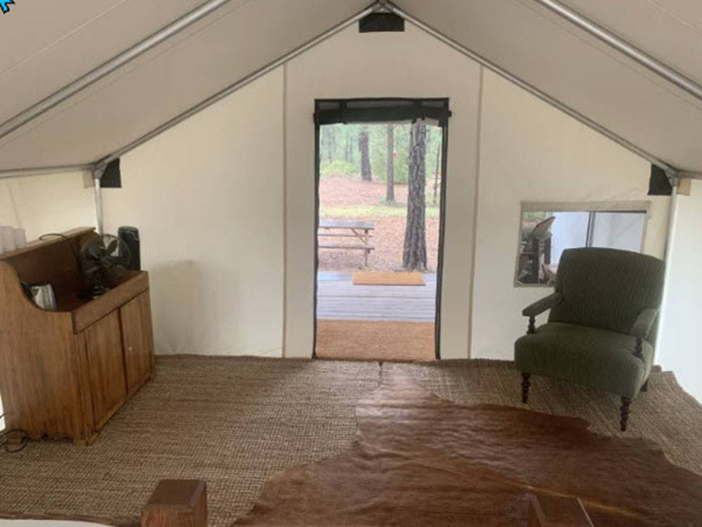 Sitting area in the tent