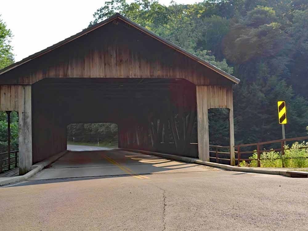 A covered bridge nearby at BERLIN RV PARK & CAMPGROUND