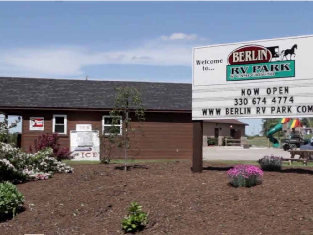 The front entrance sign at BERLIN RV PARK & CAMPGROUND