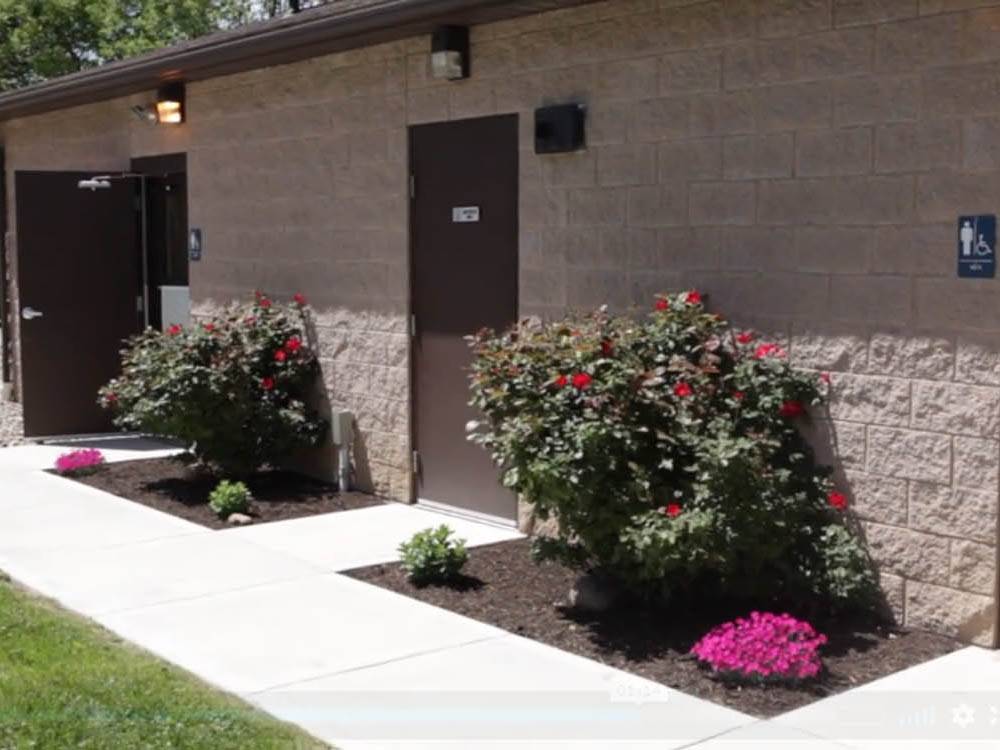 Rose bushes by the restrooms at BERLIN RV PARK & CAMPGROUND