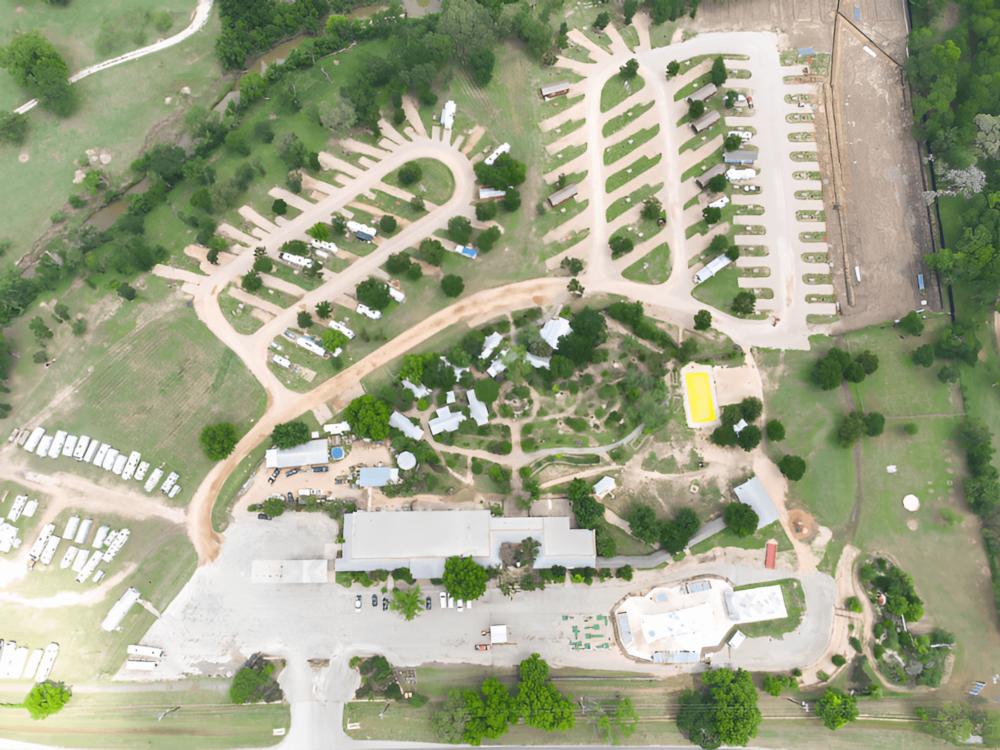 Overhead view at Texas Wine Country Jellystone Park Camp-Resort