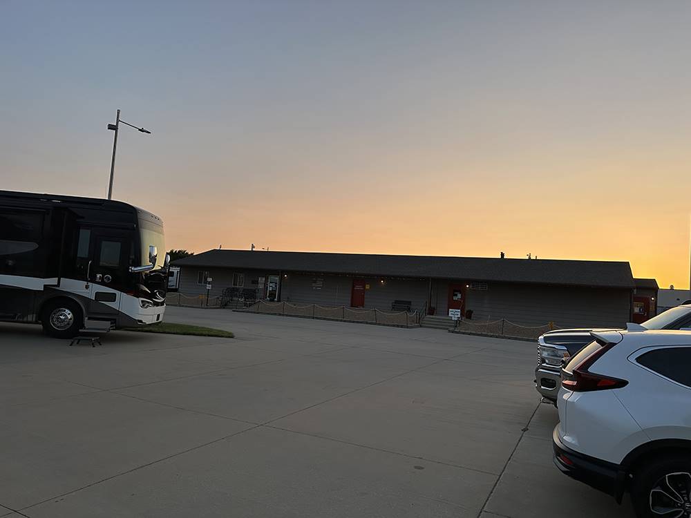 The sunsets over the office at Air Capital RV Park