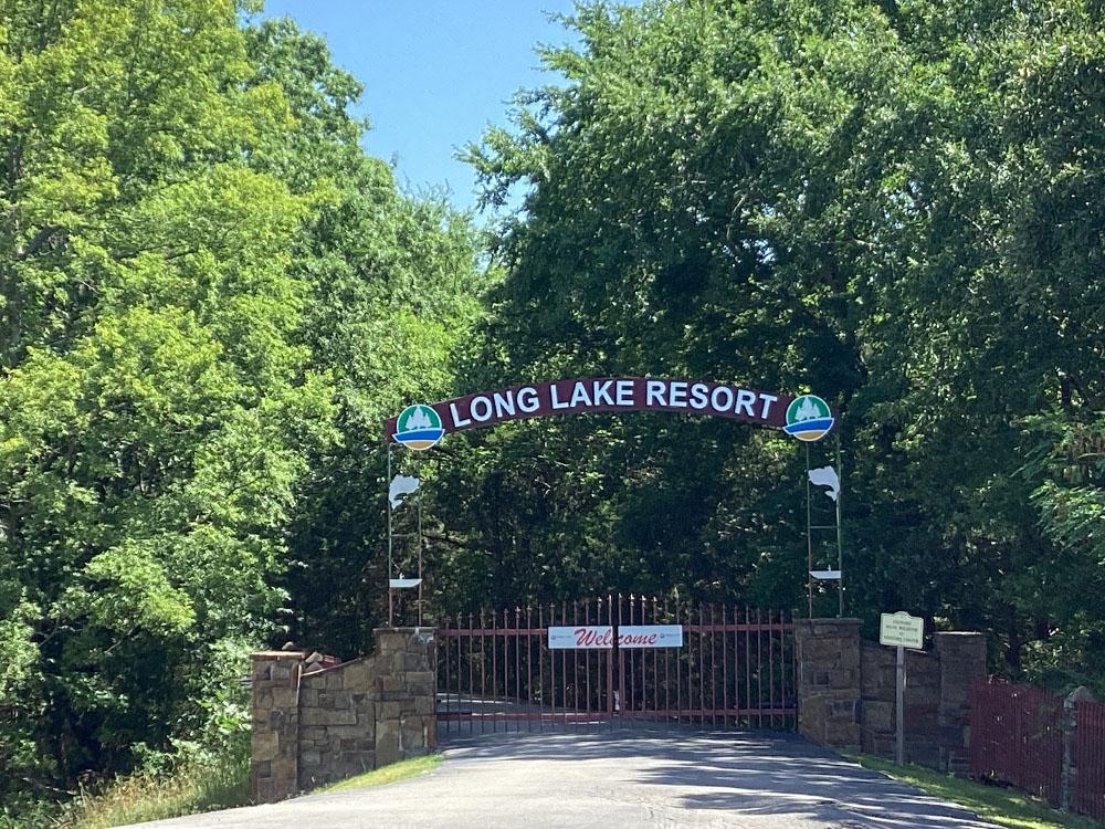 Security entry gate at LONG LAKE RESORT & RV PARK