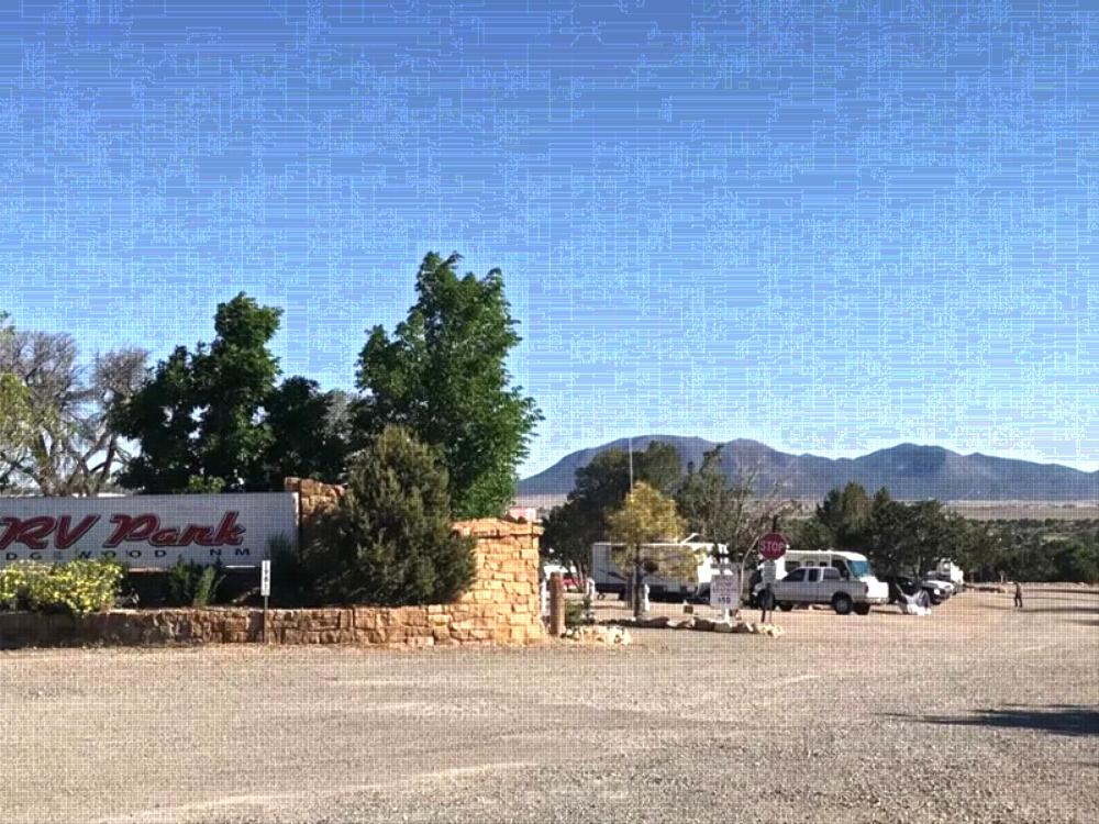 Welcome sign at Route 66 RV Park