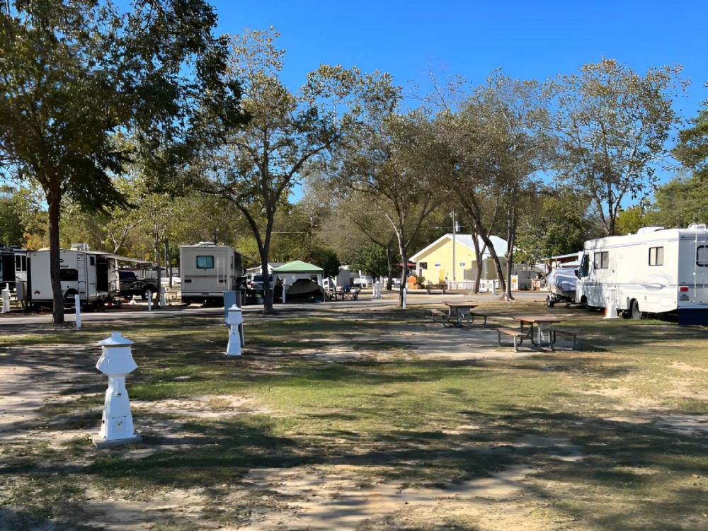 Grassy and shady RV sites