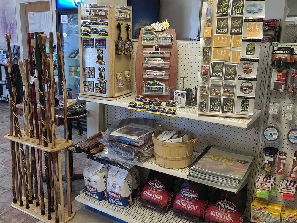 Various items for sale in the store at LAKE MEAD RV VILLAGE AT ECHO BAY