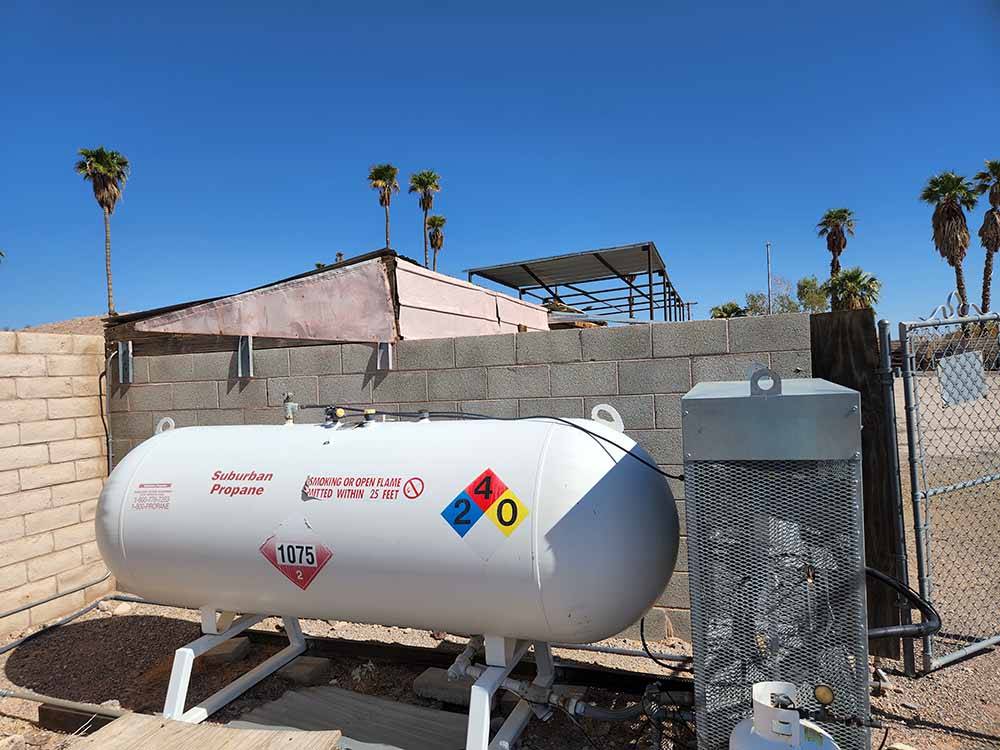 The propane tank for refilling at LAKE MEAD RV VILLAGE AT ECHO BAY