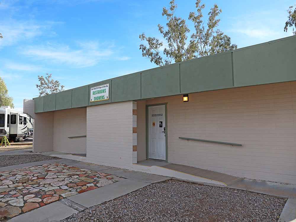The restrooms and showers building at LAKE MEAD RV VILLAGE AT ECHO BAY