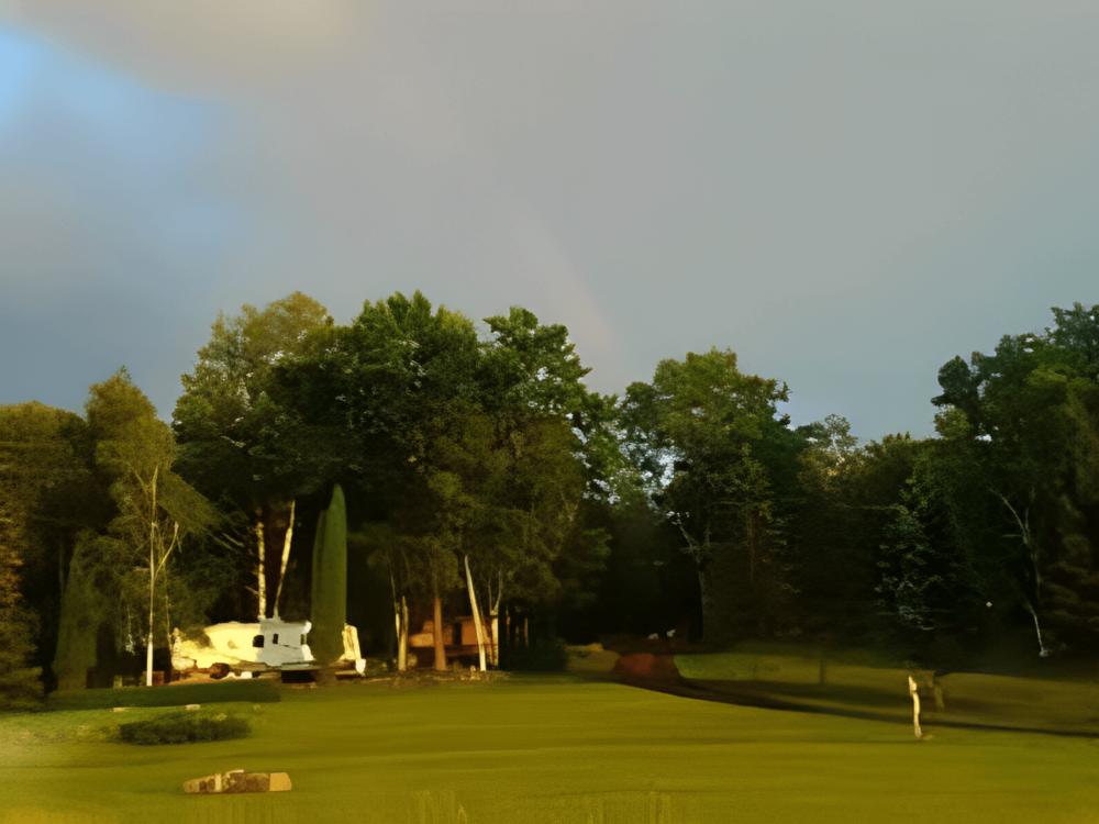 RV parked at site Baileys Woods Campground